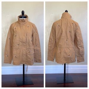 Madewell Embroidered Passage Jacket Cotton Tan Size Medium